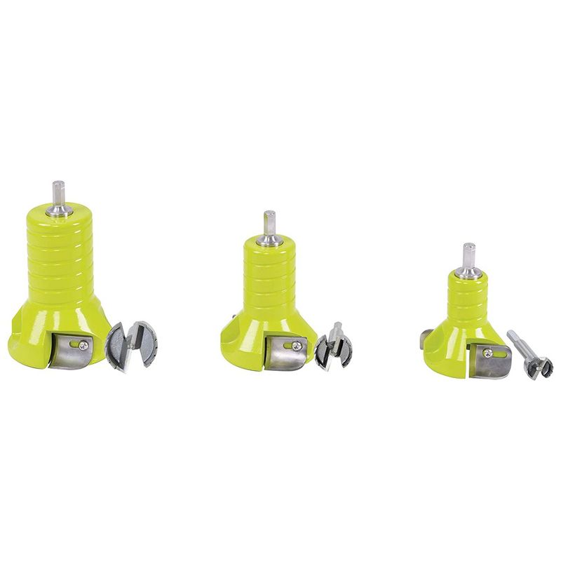 Timber Tuff 3 Piece 1, 1.5, and 2 Inch Die Cast Aluminum Tenon Cutter Set with Matching Forstner Bits for Woodworking, Lime Green, 2 of 6