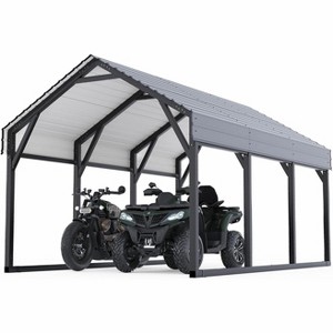 12 x 26 FT Metal Carport, Heavy Duty Carports Reinforced Frame and Steel Roof, All-Weather Shelter Canopy for Pickups, Boats, Cars, and Tractors - 1 of 4