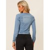 INSPIRE CHIC Women's Button Down Collarless Long Sleeve Jean Jackets - 4 of 4