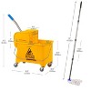Mind Reader Bucket with Wringer and Mop  Set, 22 Qt (5.5 Gallon), Floor Cleaning, Wheels, Plastic, 16.25"L x 10.75"W x 24.5"H, Yellow - 2 of 4
