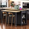 JUJABU 47 in. Kitchen Island with Extendable Dining Table, Internal Storage Rack - 3 of 4