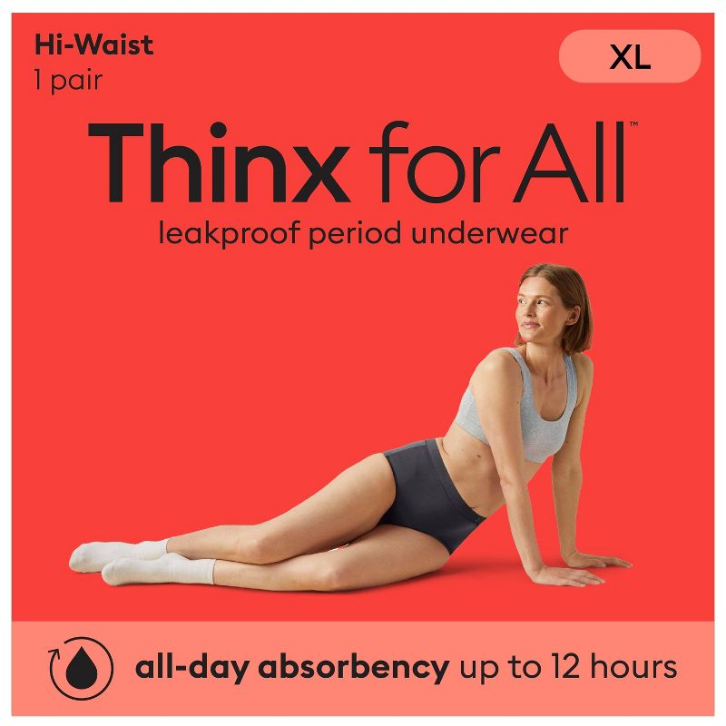 Thinx for All Women's Everyday Comfort Hi-Waist Leakproof Period Briefs, 3 of 9