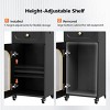 Karl Home Gray Wooden Mobile Salon Trolley Cart with Wheels and Glass Door and Dryer Holder - 4 of 4
