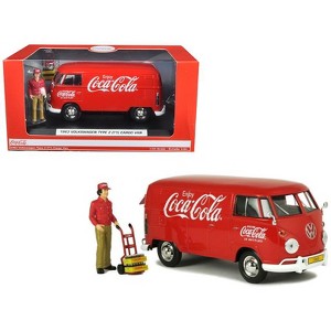 1963 Volkswagen Type 2 (T1) "Coca-Cola" w/Delivery Driver, Handcart & 2 Bottle Cases 1/24 Diecast by Motorcity Classics - 1 of 3