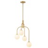 LamQee Mid Century Modern Chandelier, Milk Glass Globe Chandelier Light Fixture Large Pendant Lighting Ceiling Hanging - 2 of 4