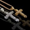 Ice City Men's Iced Cross Pendant Necklace, Gold & Silver Plated - 4 of 4