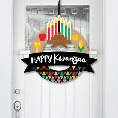 Big Dot of Happiness Happy Kwanzaa - Outdoor Heritage Holiday Party Decor - Front Door Wreath