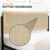 Queen Bed Frame with Rattan Headboard - Boho Style Platform Bed with Underbed Storage, No Box Spring Needed - 4 of 4