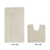 Lilly Crochet Collection 100% Cotton Tufted Reversible 2-Piece Bath Rug Set – Super Absorbent, Machine Washable Bathroom Mats with Crochet Pattern - 2 of 4