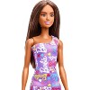 Barbie Brunette Doll with Logo Print Purple Dress - 4 of 4