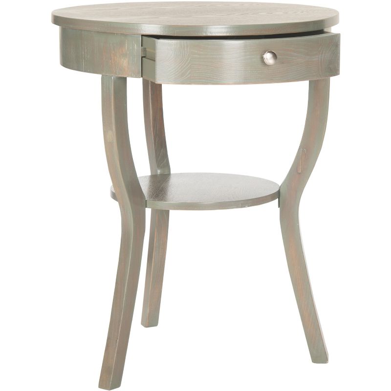 Kendra Round Pedestal End Table with Drawer  - Safavieh, 3 of 5
