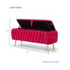 NicBex Bedroom Bench with Gold Legs Upholstered End of Bed Bench Velvet Oval Storage Ottoman Bench Toy Box for Living Room, Entryway - 4 of 4