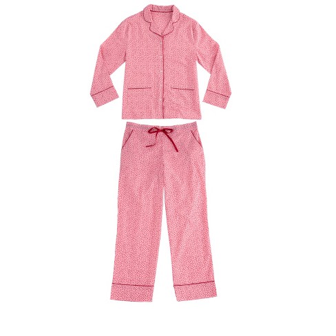 Shiraleah Pink And Red Polka Dot Long Sleeve And Panta Pajama Set : Target
