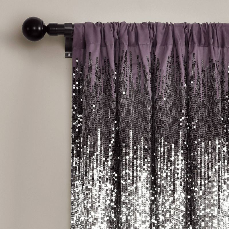 Set of 2 (84"x42") Shimmer Sequins Light Filtering Window Curtain Panels - Lush Décor, 3 of 8