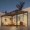 10 x 10 FT Wall Mounted Gazebo, Hardtop Lean-to Pergola with Polycarbonate Roof - 2 of 4
