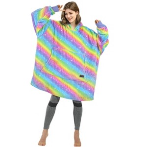 Catalonia Woman Casual Blanket Hoodie Oversized Sweatshirt, Comfy Soft Clothes Fleece Pullover Longe Sleeve, One Size Fits All, Gift for Woman Wife - 1 of 4