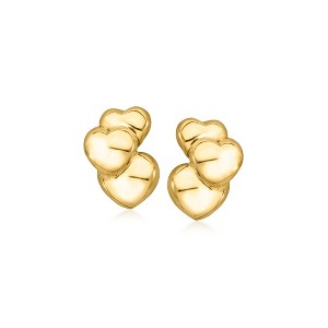 Ross-Simons Italian 14kt Yellow Gold Triple-Heart Earrings - 1 of 2
