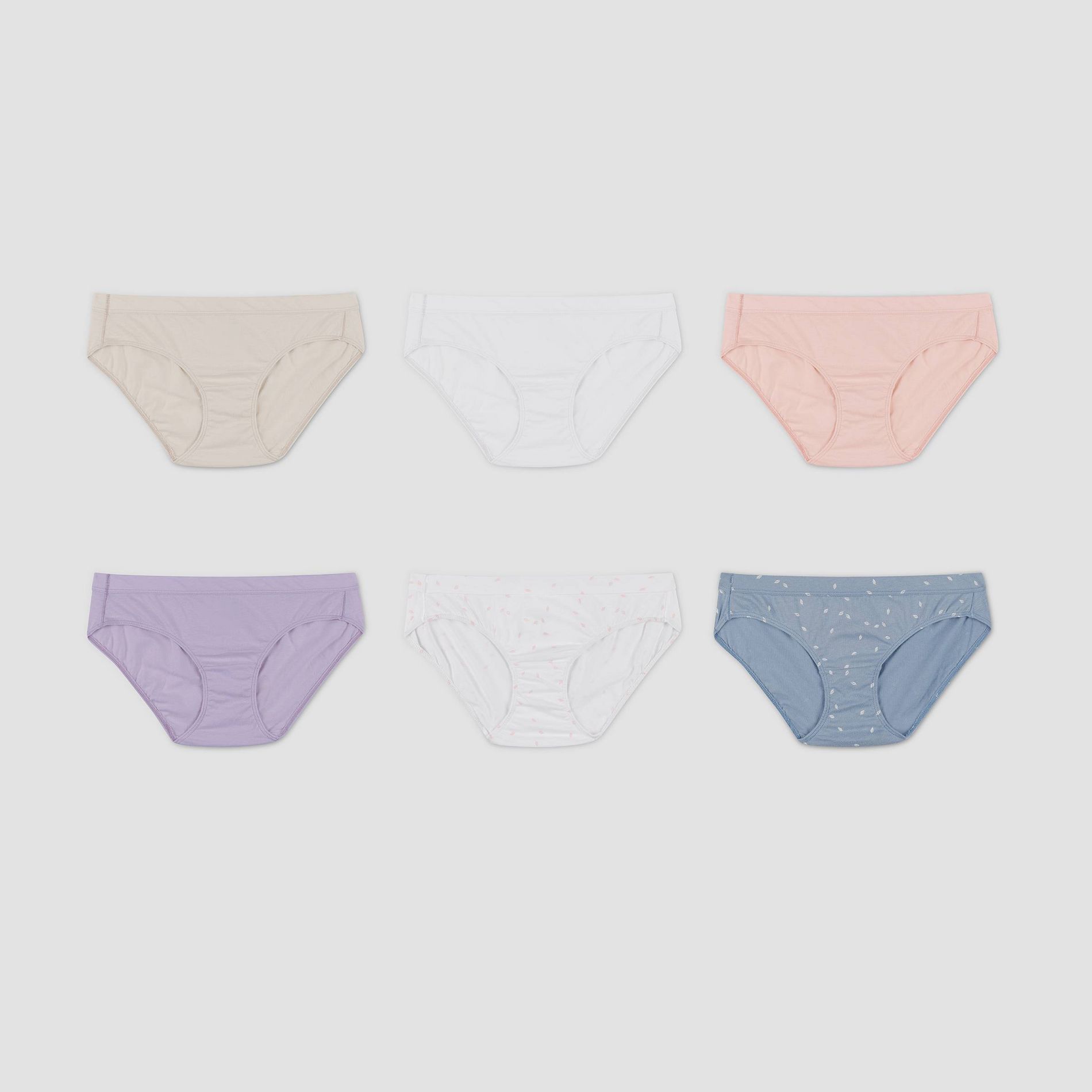Hanes Women's 6pk Pure Comfort Organic Cotton Hipster Underwear - Colors May Vary 7: Solid Knit Mid Rise