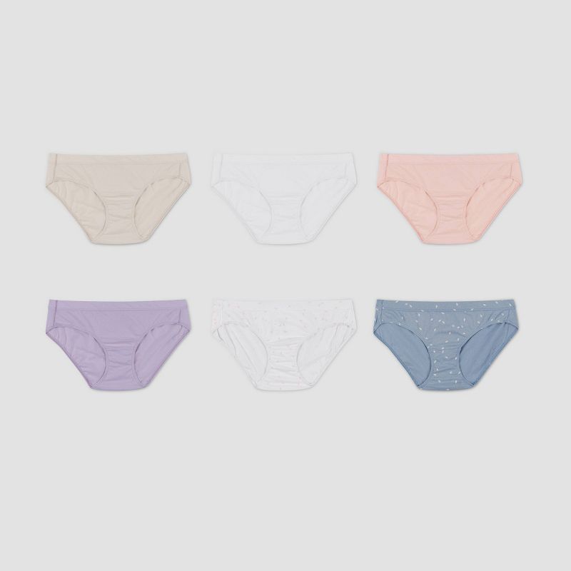 Hanes Women's 6pk Pure Comfort Organic Cotton Hipster Underwear - Assorted, 1 of 6