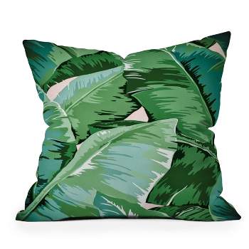 16"x16" Gale Switzer Banana Leaf Grandeur Square Throw Pillow Green - Deny Designs