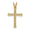 Black Bow Jewelry 14k Yellow Gold Small CZ Cross Pendant, 12 x 22mm - 3 of 4