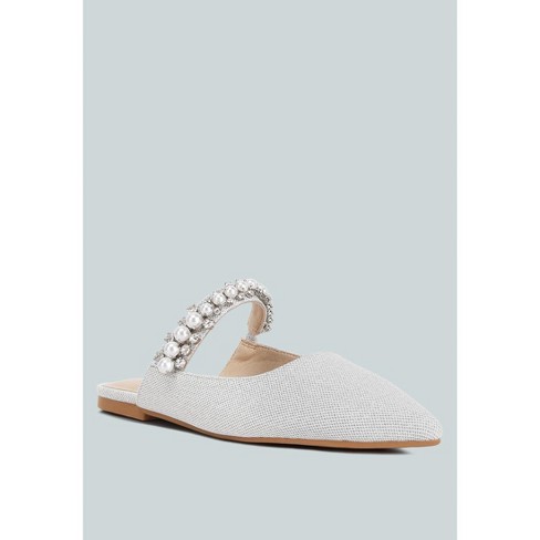 Geode Pearl Embellished Slip On Mules In Silver : Target