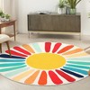 Modern Washable Area Rug Sunrise Colorful Indoor Throw Carpet for Living Room Bedroom - 2 of 4
