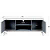 NicBex Mirrored TV Stand with Crushed Diamond Glass Doors, Modern Media Entertainment Center for Living Room, Silver - 4 of 4