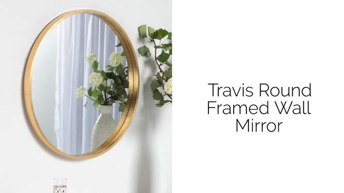 Travis Round Wood Accent Decorative Wall Mirror - Kate & Laurel All Things Decor, 2 of 8, play video