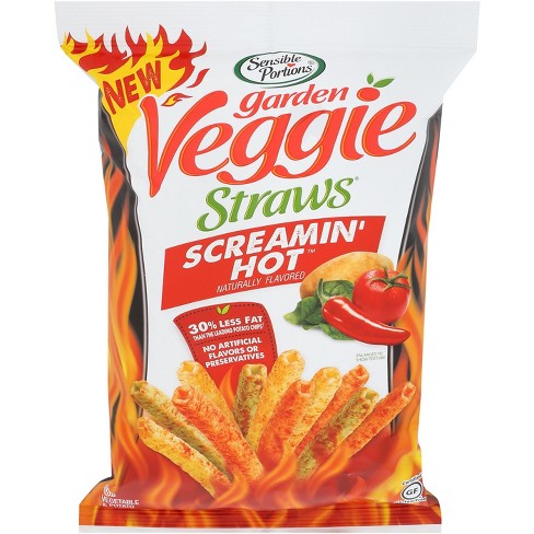 Sensible Portions Screamin Hot Garden Veggie Straws - Case of 12 - 4.25 oz - image 1 of 1