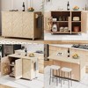 Whisen Classic Wood Kitchen Island on Wheels with Drop Leaf, Towel Rack, Spice Rack - 4 of 4