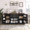 Bella Depot 63" Farmhouse Barn Door Storage Cabinet with 2 Drawers & Door Rack, Large Buffet Table Coffee Bar Cabinets with Adjustable Shelves - 4 of 4