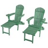 Jiallo Oceanic Collection Adirondack Chaise Lounge Chair Foldable, cup and glass holder, built in ottoman, Set of 2 Lounge chairs and 1 end table - 3 of 4