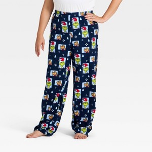 Women's The Grinch Print Fleece Holiday Matching Family Pajama Pants - 1 of 4