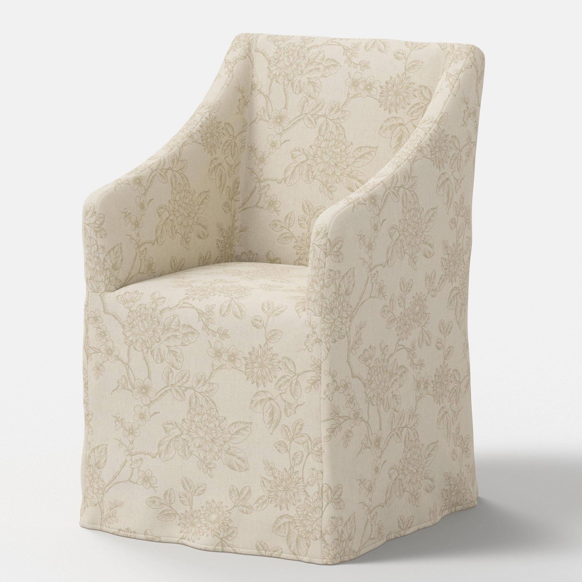 Replacement Slipcover Only for Sloped Arm Dining Chair Toile Floral Stucco - Threshold™