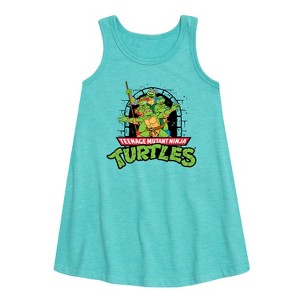 - Teenage Mutant Ninja Turtles - Logo Character Group Graphic Sleeveless Aline Dress - 1 of 3