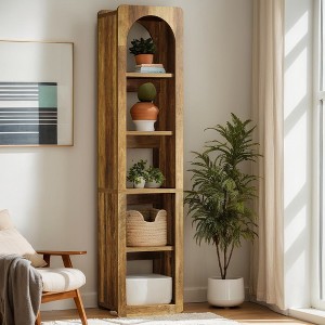 Hommoo 71" Five-Tier Corner Bookcase – Tall Open-Shelf Storage - 1 of 4