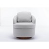 CAVINAS Boucle Fabric Swivel Accent Chair with Soild Wood,Round Arm Chair with Base Leg,Accent Chair for Living Room,Bedroom,Light Gray - 4 of 4