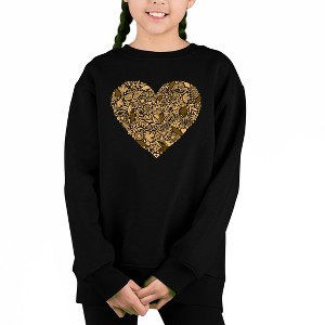 LA Pop Art Fall Vibes  - Girl's Word Art Crewneck Sweatshirt - 1 of 4