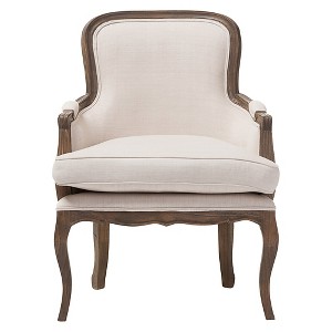 Napoleon Traditional French Accent Chair Ash - Baxton Studio: Cedar Frame, No Assembly, Polyester Upholstery - 1 of 4