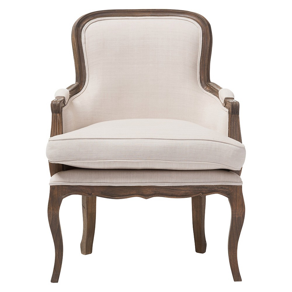 Photos - Coffee Table STUDIO Napoleon Traditional French Accent Chair Ash - Baxton : Cedar Frame, No Assembly, Polyester Upholstery 