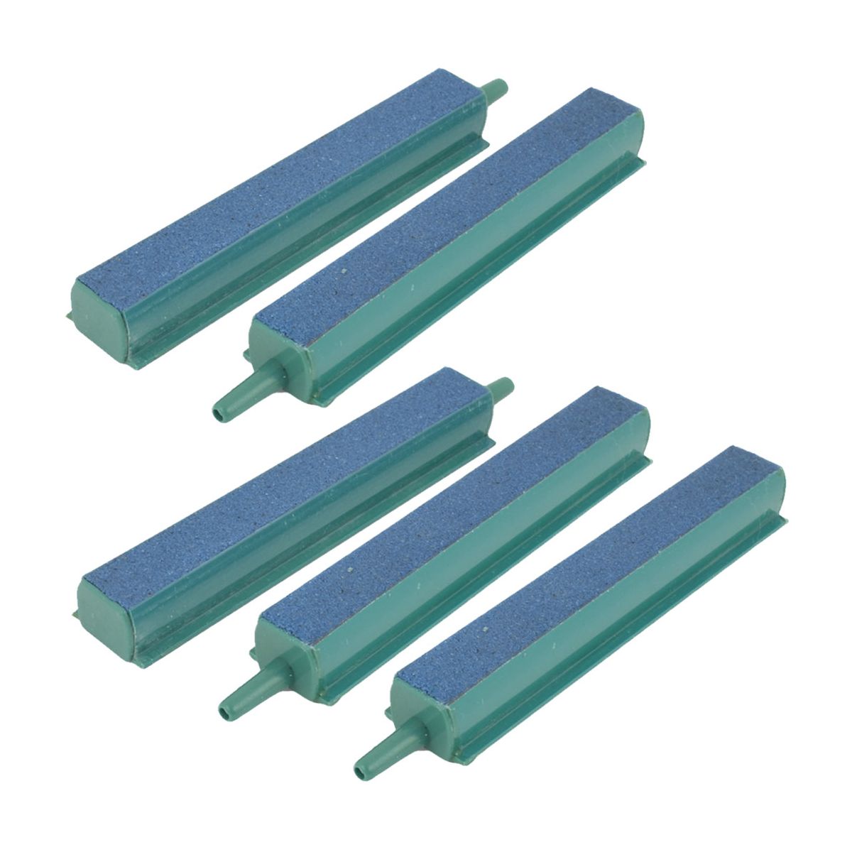 Unique Bargains Fish Tank Green Plastic Frame Blue Mineral Airstone Bar 5 Pcs