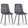 Mid Century Modern Velvet Dining Chairs Set of 2,Upholstered Accent Chairs with Metal Legs for Kitchen or Living Room-Baofuwish - 3 of 4