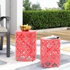 Maggift Patio End Tables Accent Side End Table for Outdoor and Indoor, Garden, Backyard Use, Special Design, Pink, 13.75"*13.75"*18" - 4 of 4