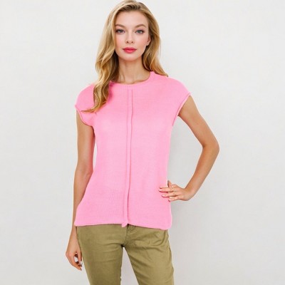 Anna-Kaci Women's Sleeveless Knit Top With Seam Front Detail