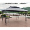 13x10 Ft Patio Double Roof Gazebo Replacement Canopy Top Fabric,Brown - 2 of 4