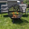 Pure Garden 30" Wood Burning Flaming Ball Round Outdoor Fire Pit With Pivot Spark Screen Brown - image 3 of 4