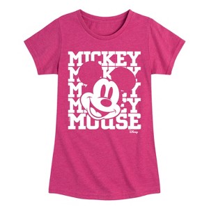Girls' - Disney - Mickey, Mickey, Mickey Mouse Fitted Short Sleeve Graphic T-Shirt - 1 of 4