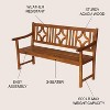 Sloane 3-Seat Ogee Diamond-Back Acacia Wood Outdoor Garden Patio Bench - JONATHAN Y - 4 of 4