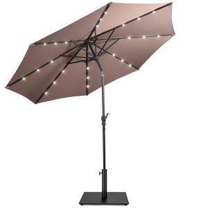 Costway 10ft Solar Lights Patio Umbrella Outdoor W/ 36 LBS Steel Umbrella Stand - 1 of 4